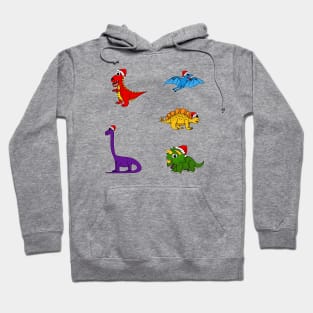 Dinosaur Christmas Sticker Pack Pattern Dinosaurs Hoodie